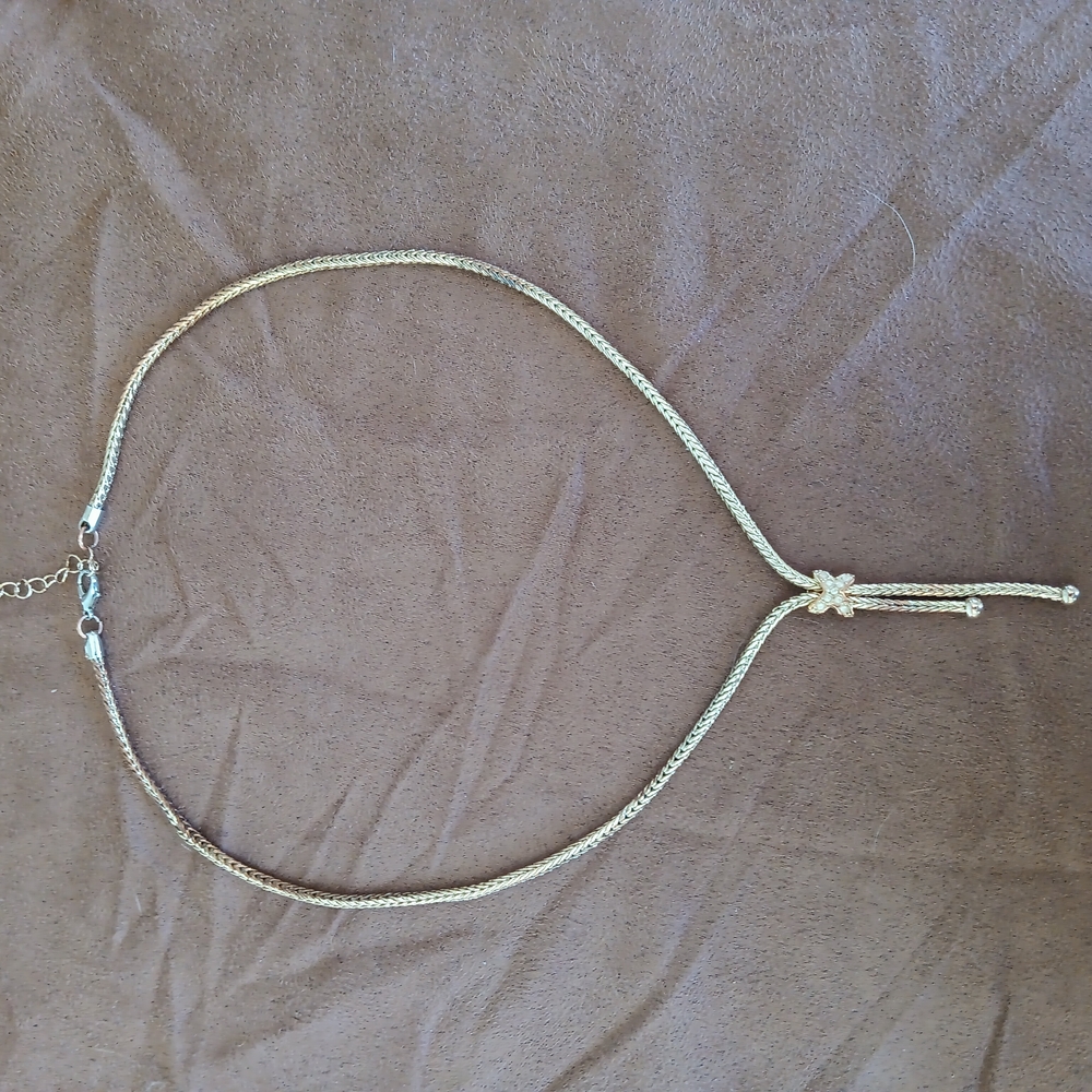 Gold Knot Accent Adjustable Necklace - Women Jewelry